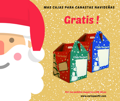 Cajas de cartón para canastas navideñas